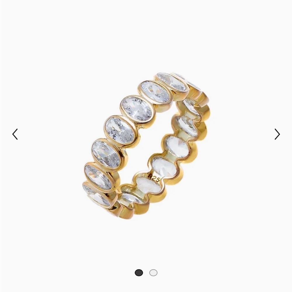 Bezel Set Oval Eternity Ring 14k Gold Plated
